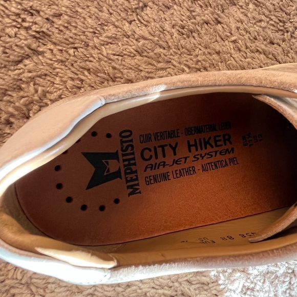 MEPHISTO HARRISON Mens Sneakers Taupe Beige Leather Velvet Size 12 - Picture 5 of 10